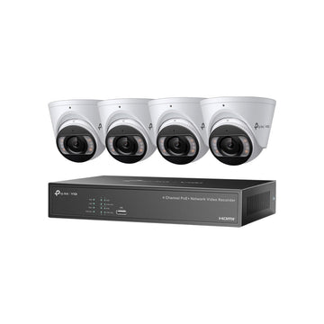 TP-Link VIGI NK4P-T4425-2T 4MP Plenkolora Gvattureto IPC &amp; 4 Kanalo PoE+ NVR KIT