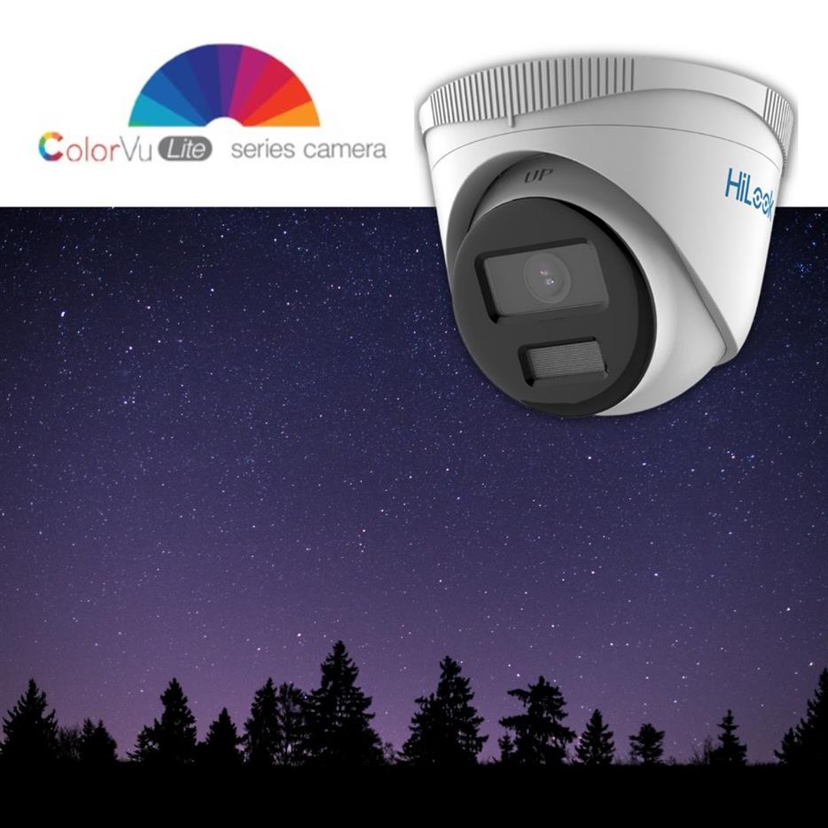 HiLook IPC-T249HA 2.8mm 4MP ColorVu Lite PoE Turret Camera with Spotlights