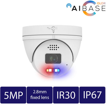 5MP Active Deterrence Full Color Fixed Lens IP Turret (CAM-IP3155W-PV-28-AI)