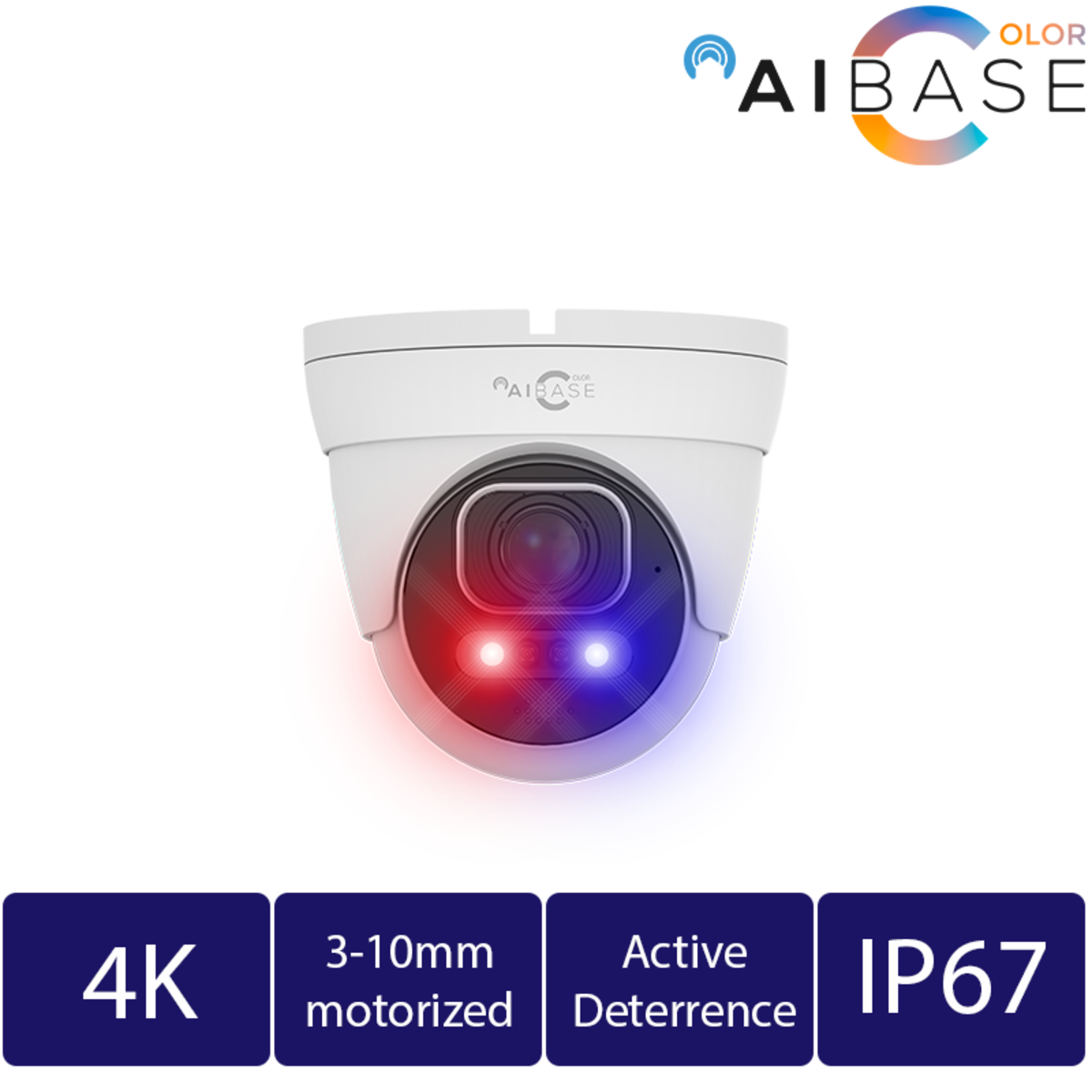 4K AI Black Light Active Deterrence Motorized IP Turret