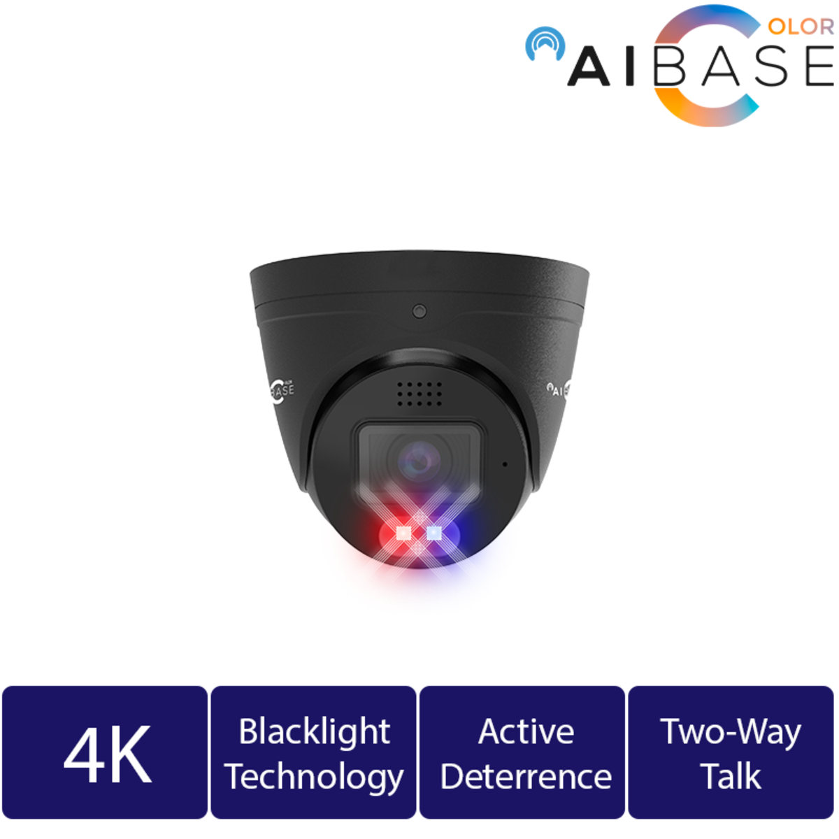 4K AI Black Light Active Deterrence IP Turret (CAM-IP3178B-PV-28-AI)