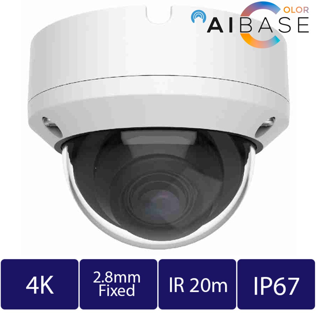8MP AI Function Fixed Lens IP Dome (CAM-IP3338W-28-AI)