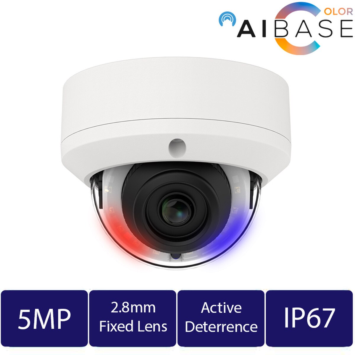 5MP Active Deterrence Full Color Fixed Lens IP Dome