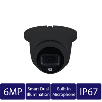6MP Entry Smart Dual Light Fixed-focal Eyeball Network Camera, Black (CAM-IP9116TB-IL-28-S2)