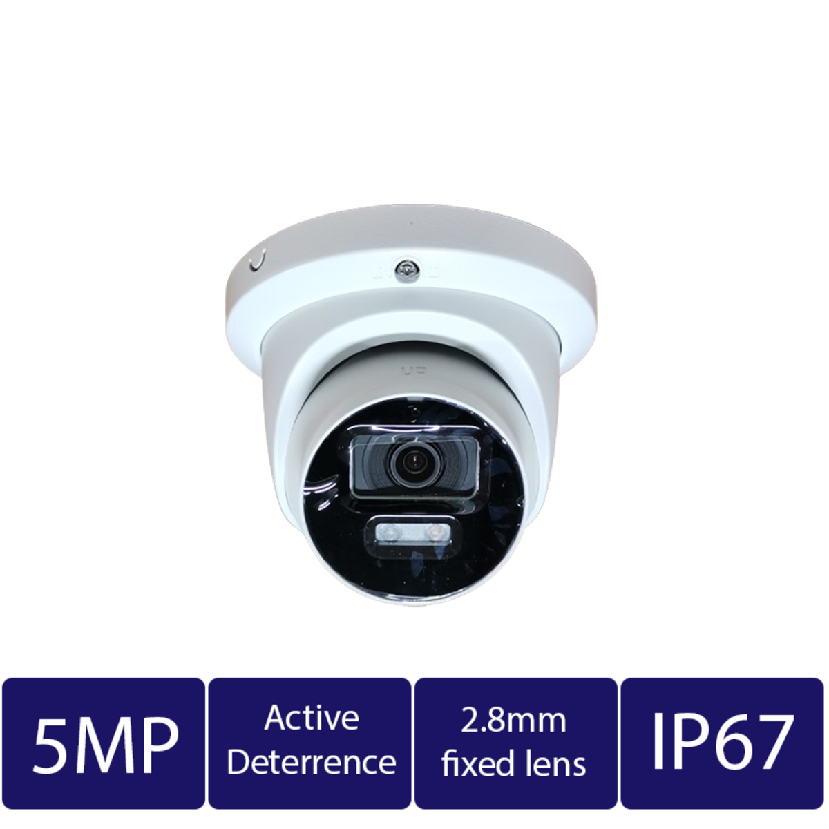 5MP Smart Dual Light Active Deterrence Fixed-focal Turret Camera (CAM-IP9125T-A-PV-28-AI)
