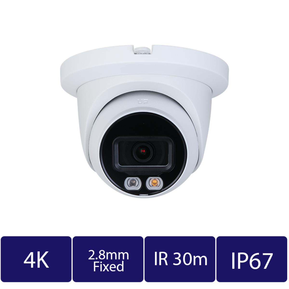 8MP Smart Dual Illumination Fixed-focal Eyeball Network Camera (CAM-IP9128T-A-IL-28-AI)
