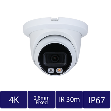 8MP Smart Dual Illumination Fixed-focal Eyeball Network Camera (CAM-IP9128T-A-IL-28-AI)