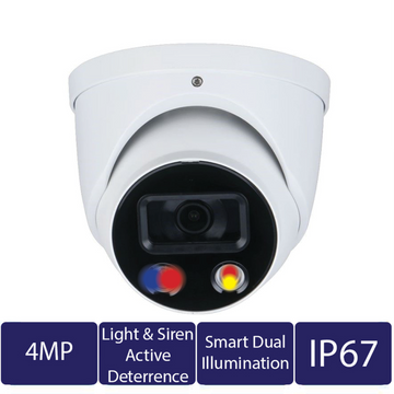 4MP Smart Dual Light Active Deterrence Fixed-focal Eyeball Network Camera (CAM-IP9134H-A-PV-28-AI)
