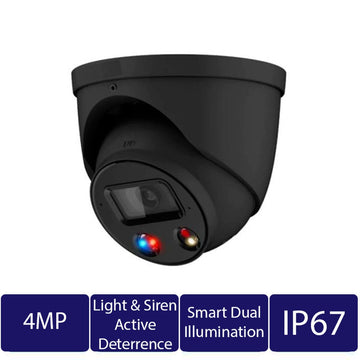 4MP Smart Dual Light Active Deterrence Fixed-focal Eyeball Network Camera (CAM-IP9134HB-A-PV-28-AI)