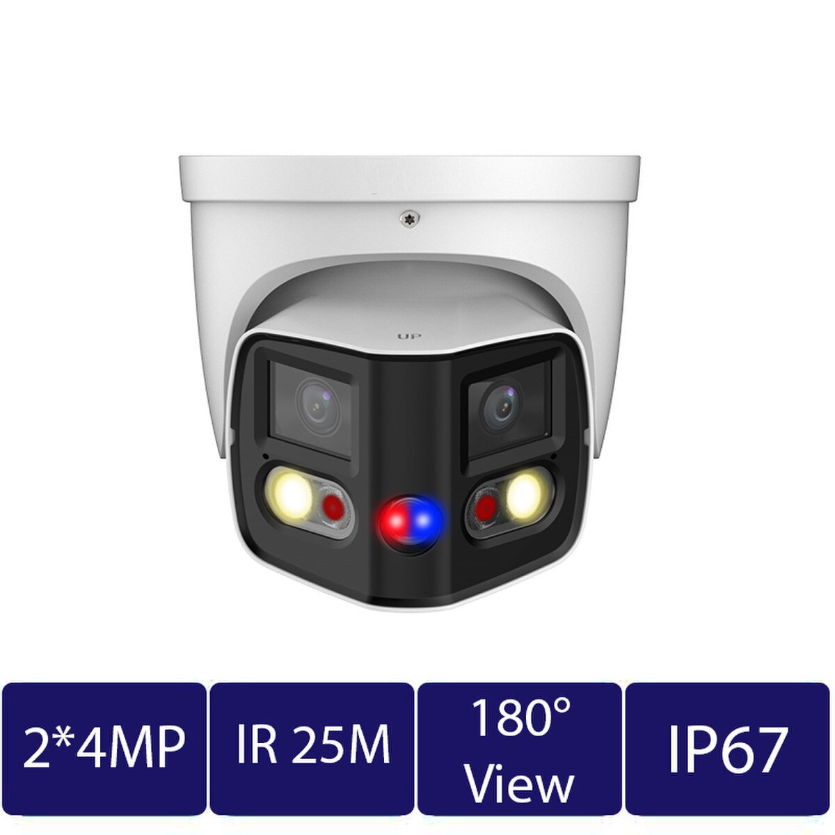2x4MP Active Deterrence Duo Splicing Fixed-focal Eyeball Network Camera ( CAM-IP9138-A180-AS-PV)