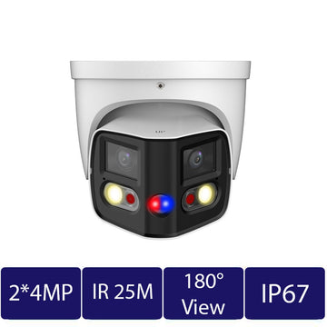 2x4MP Active Deterrence Duo Splicing Fixed-focal Eyeball Network Camera ( CAM-IP9138-A180-AS-PV)