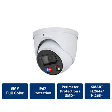 CAM-IP9138H-A-PV-28-AI-TIOC2 Upgraded - 4K Smart Dual Illumination Active Deterrence Fixed Lens IP Turret (CAM-IP9138H-A-PV-28-AI-S3)