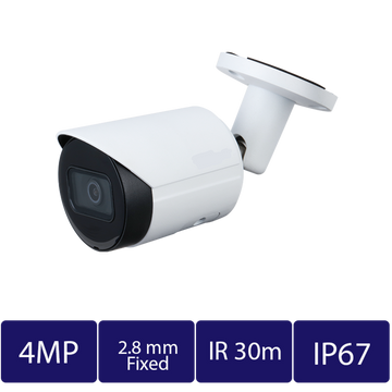 4MP IR Fixed-focal Bullet WizSense Network Camera (CAM-IP9724S-28-AI)