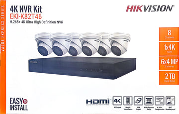Hikvision IP Security Camera Kit 8 Channel 4K NVR with 6 x 4MP Turret Cameras EKI-K82T46