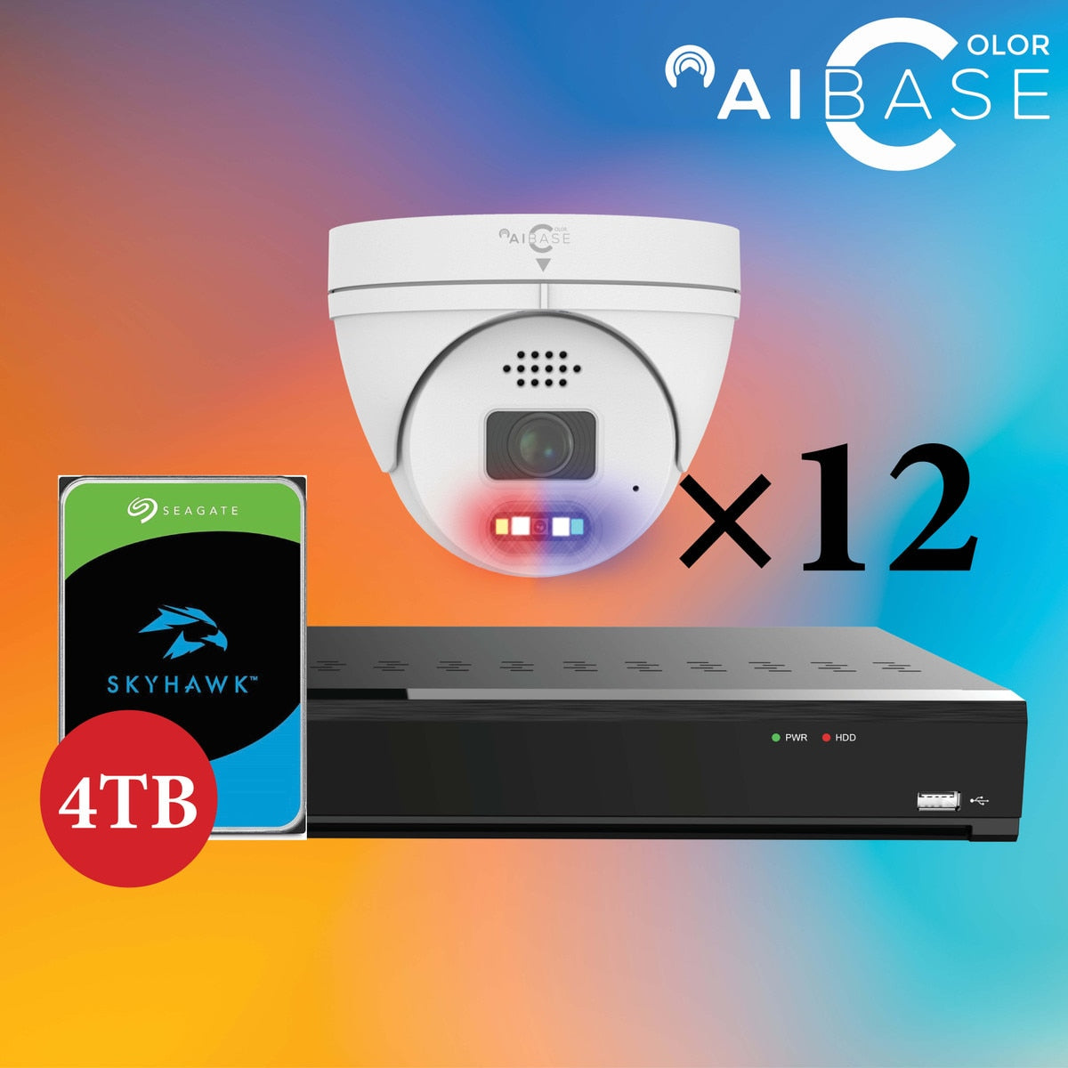 16CH POE NVR with 5mp active deterrence IPC kit (KIT-NV3216-16P-AI-4T+IP3155W-28X12)