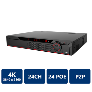 24Channel 1.5U 24PoE 4K&amp;H.265 4 SATA Pro Network Video Recorder(NVR-NV54A24-P24-4K-S2)