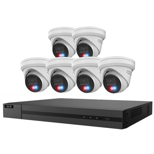 Guarding Vision IP-KIT8662-BR 8 Channel 8MP NVR with 2TB HDD and 8pcs Active Deterrence 6MP Smart Hybrid Light Fixed Turret Camera Kit