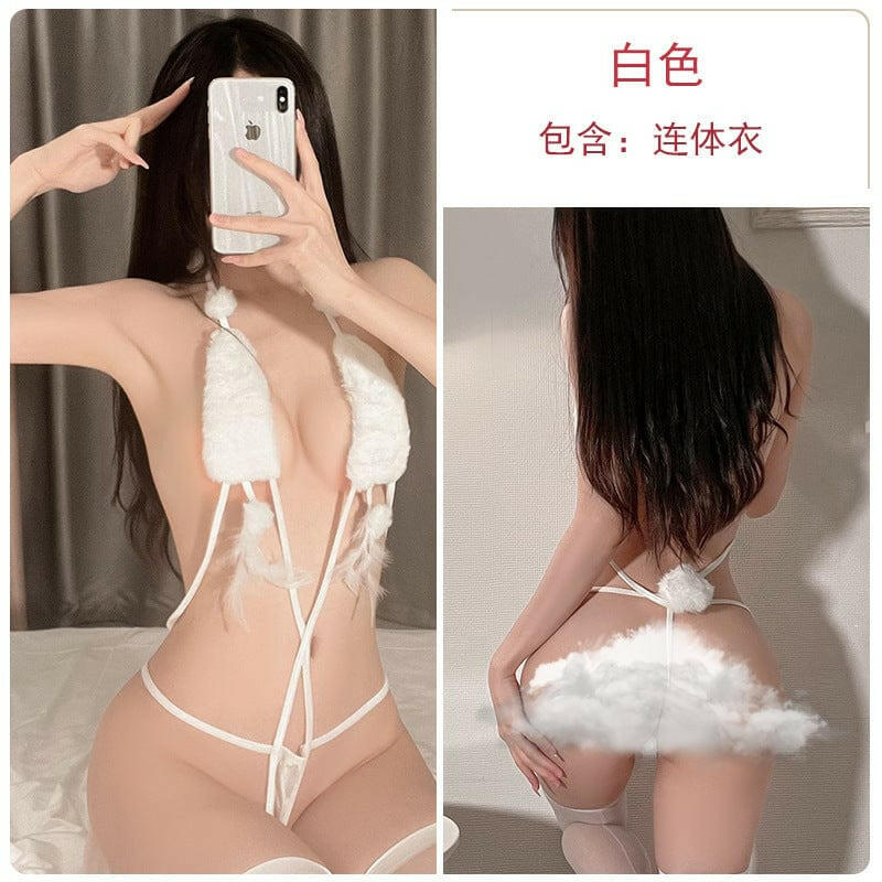 毛球球三点诱惑连体套装 - Premium 情趣内衣/套装 from GR - Just $19! Shop now at blissboxmall