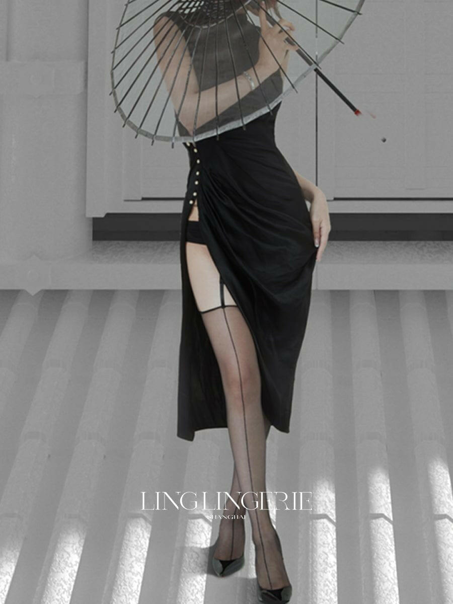 绫Lingerie 情趣丝袜 「绫」【络】- 限量新品 - 云缎™3D极简前后背线可调节拆卸一体吊带袜