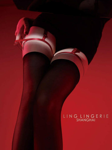绫Lingerie 情趣丝袜 「绫」【绊】禁忌绑带 3D撞色绑带性感腿环吊带丝袜