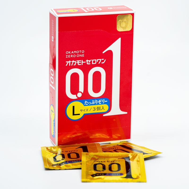 冈本OKAMOTO 避孕套 日本冈本0.01安全套 大号加双倍润滑3只装