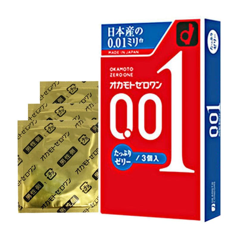 冈本OKAMOTO 避孕套 日本冈本0.01安全套3只润滑装
