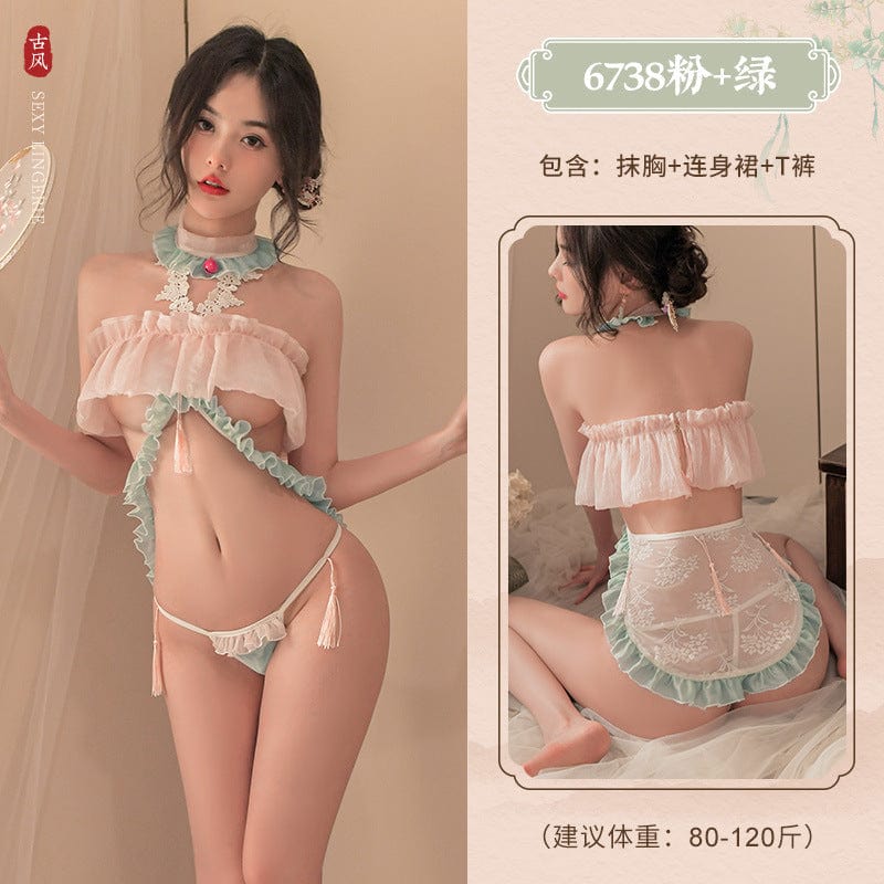 古风软萌三合一汉服套装 - blissboxmall